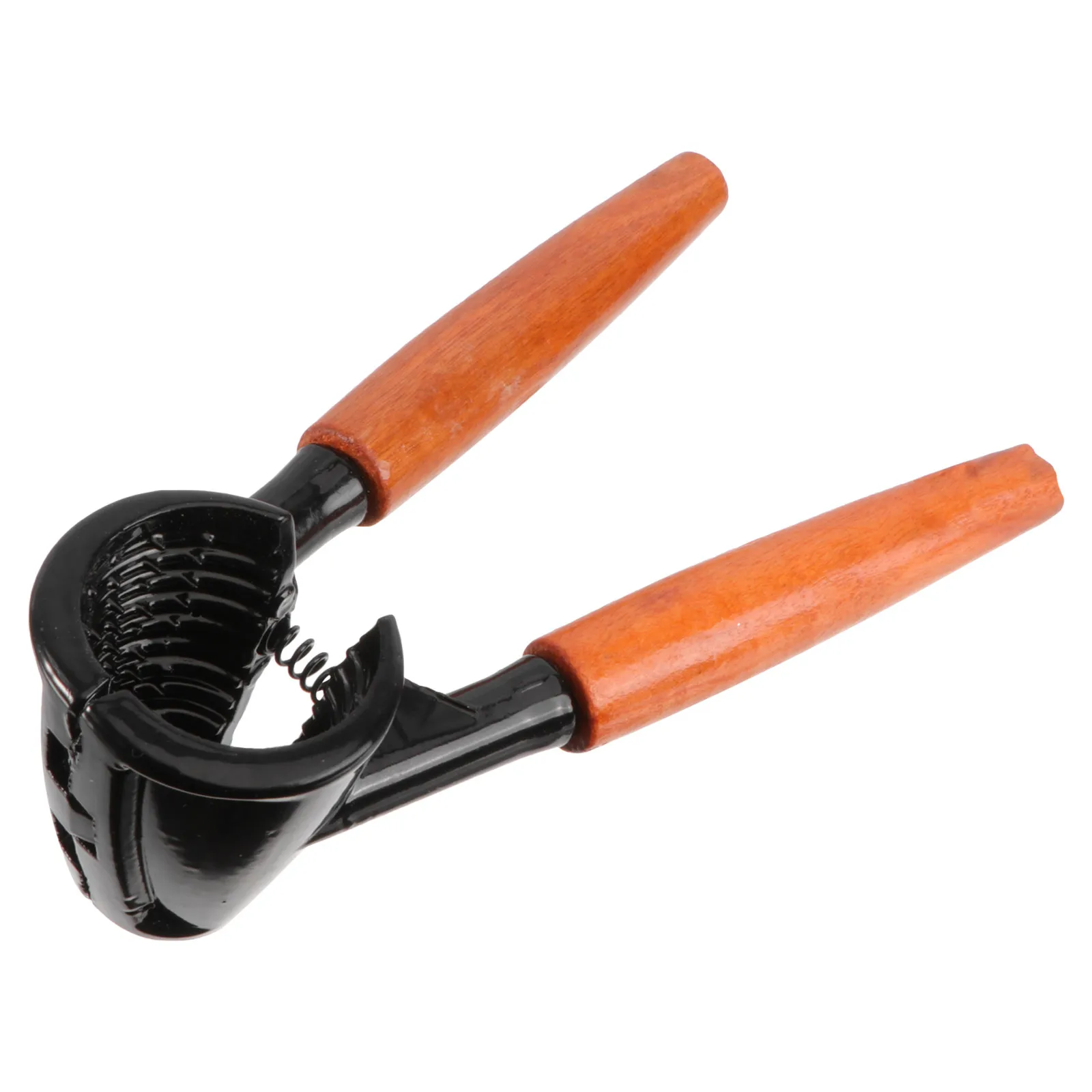 Wooden Handle Aluminum Alloy Walnut Opener Funnel Shaped Nut Cracker for Walnuts Pecans Hazelnuts Almonds Brazil Nuts with Anti