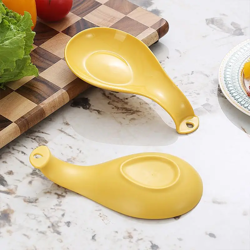 Spoon Rest Large Ceramic Spoon Holder Heat-Resistant Cooking Spoon Rest Coffee Spoon Holder Dishwasher Safe Ceramic Spoon Rest