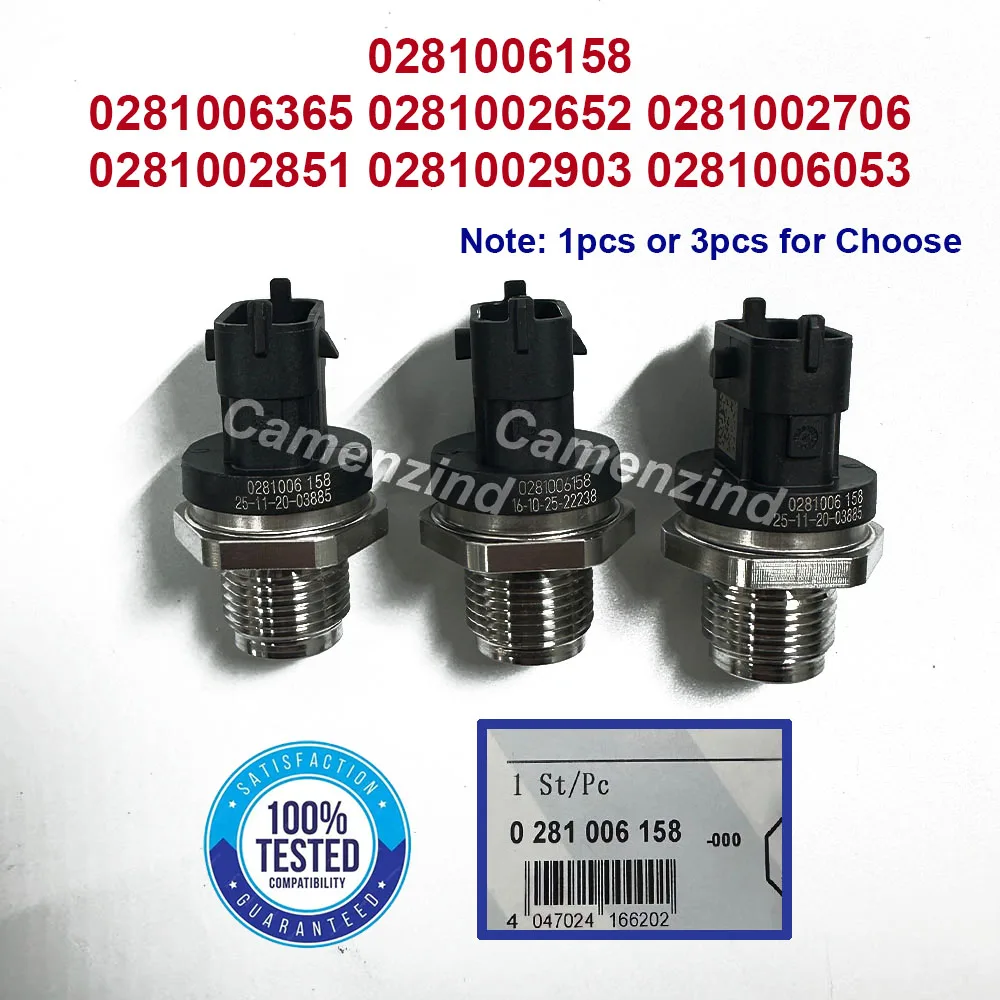 1/3 piezas 0281006158 0281006365 0281002652 0281002706 0281002851 0281006053 Sensor de presión de combustible para ALFA ROMEO IVECO SAAB