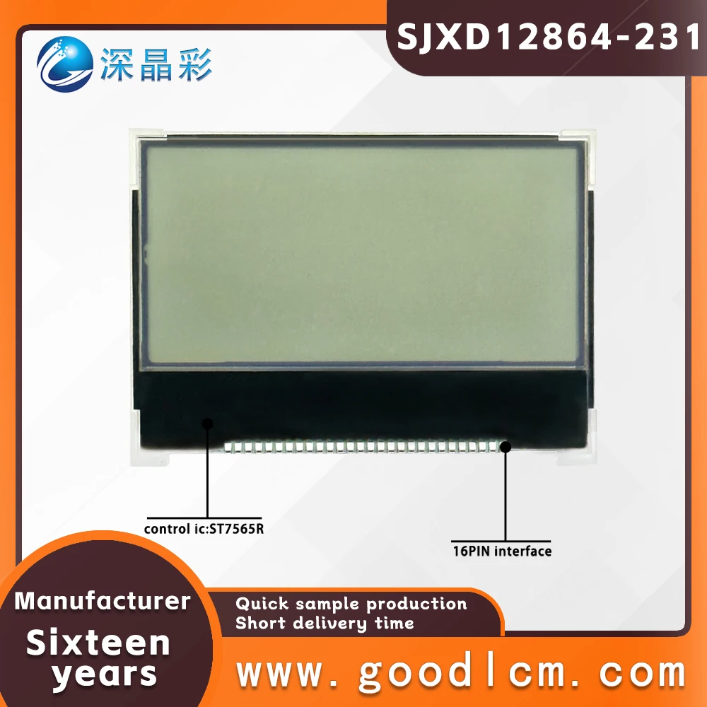 Imagem -02 - Display Lcd Graph Treliça Cog Fpc Sjxd12864231 Sjxd12864-231 Fstn Positivo St7565r Drive 128x64 Produto Superior