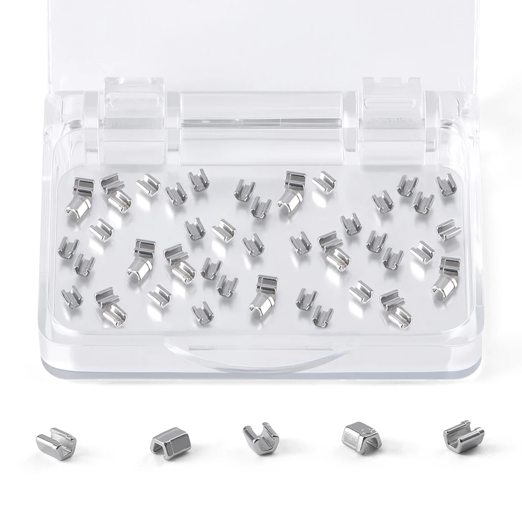 50 Stück/Box AZDENT Kieferorthopädische Crimpbare Haken aus Edelstahl, Mini-Typ, zur Befestigung am Bogendraht, Zahnmedizinisches Material – Detail 9