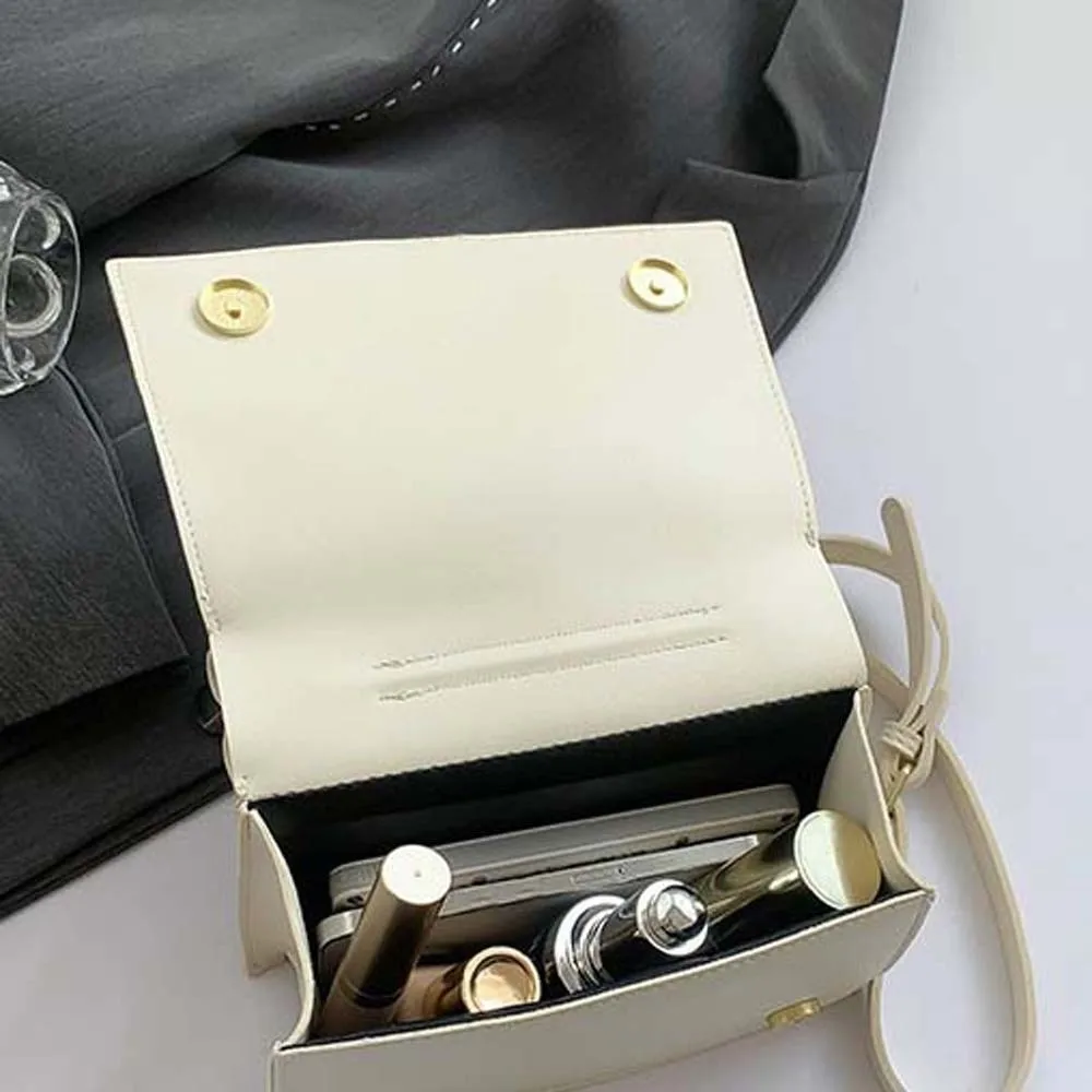 

Elegant Shirt-Shaped Crossbody Bag Korean Style Solid Color Square Compact Shoulder Bag Magnetic Button Anti-splash Water
