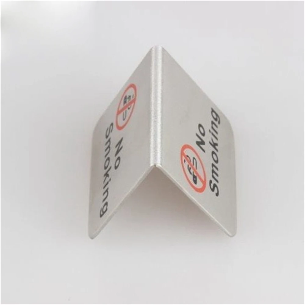 V Table Stand Desktop No Smoking Logo Plate Billboard Signage Sign Desktop Table Stand Rack Metal No Smoking Signs For Business