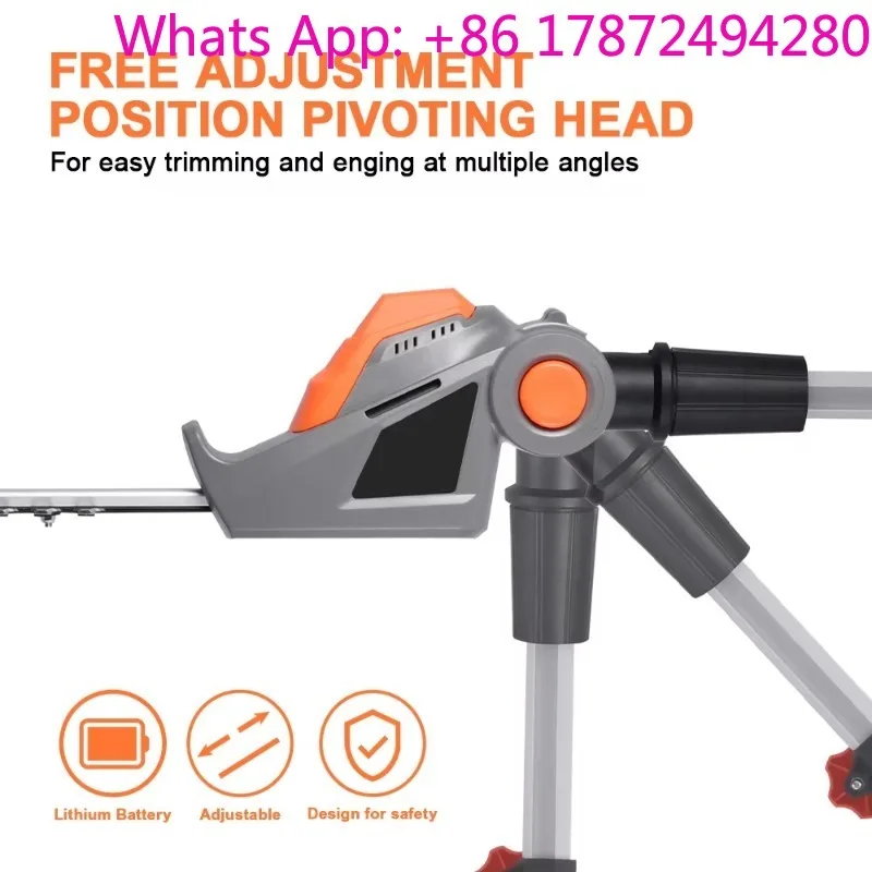 18V Cordless Pole Hedge Trimmer, 1.8m Extendable Aluminum Pole Garden Pruning Tool