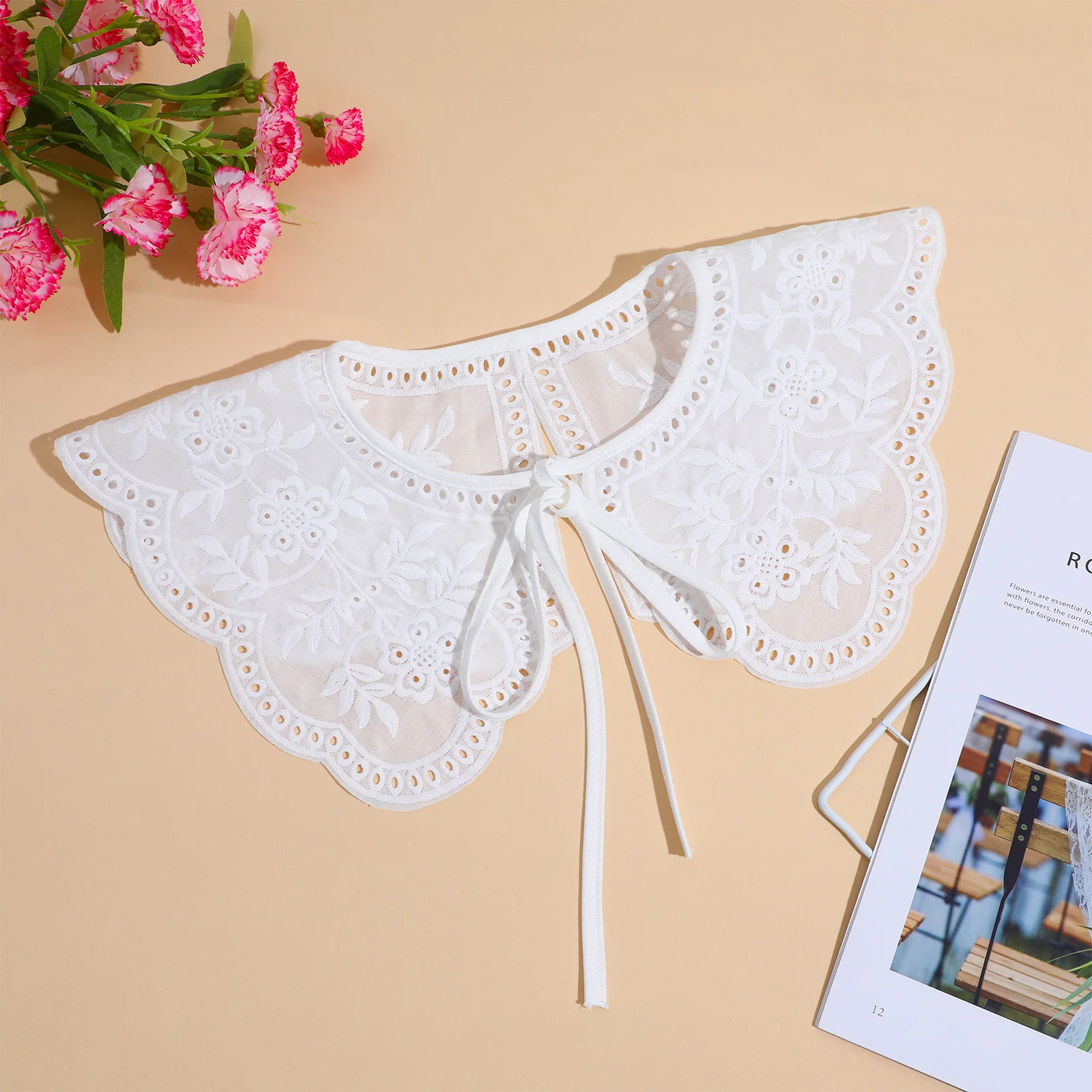 

Cotton Lace Embroidered Fake Collar Detachable False Collar for Women Shirt Blouse Dress Costume Accessories Fake Collars