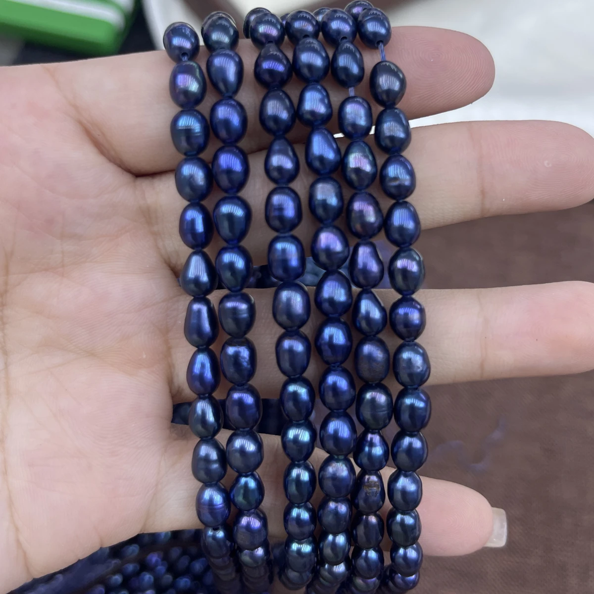 

AA 5-6mm Black Rice-Shaped Natural Pearl Semi-Finished Loose Beads for Jewelry Making Supplies DIY Necklace Bracelet Accessories