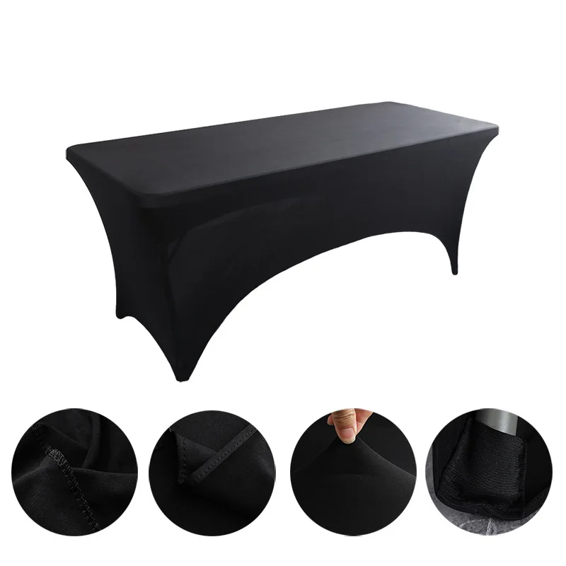 4ft 6ft 8ft Spandex Table Cover Stretch Table Cloth Hotel Banquet Wedding Exhibition Counter Decor Tablecloth