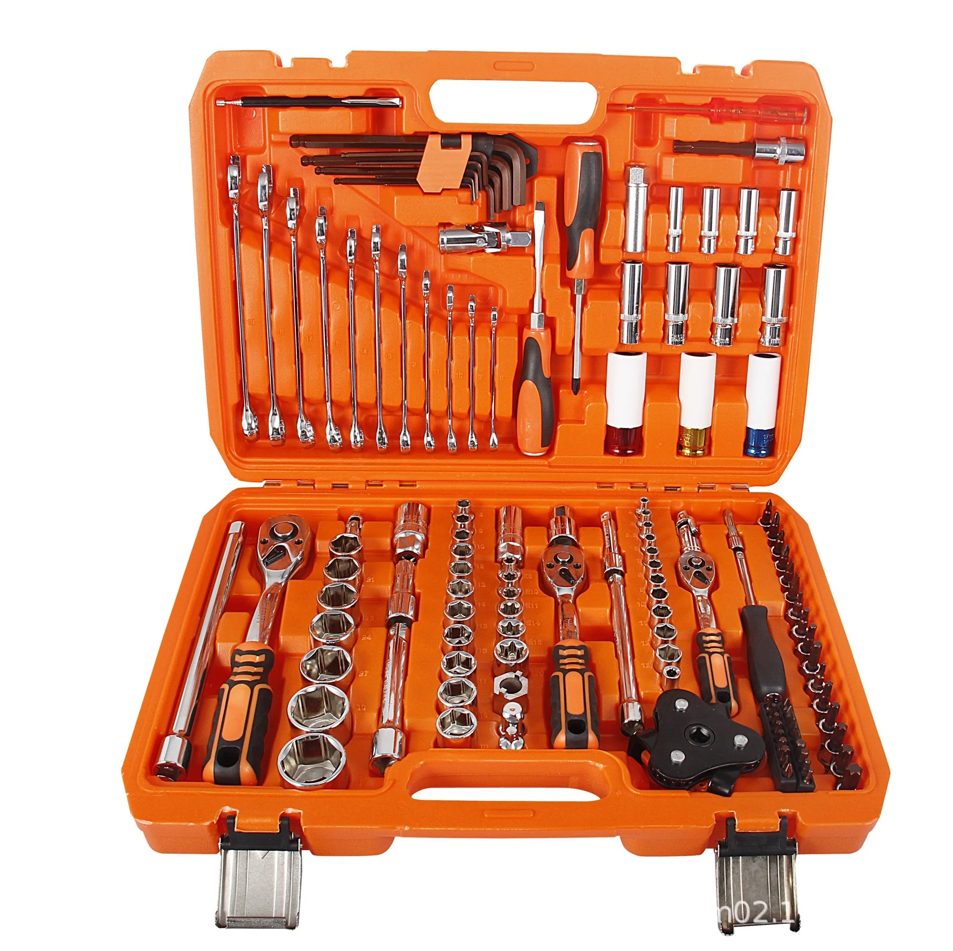 Auto Repair Kit Series 121-piece toolbox set 50BV material s2 Spline screwdriver high-grade plastic box machine repair tool box