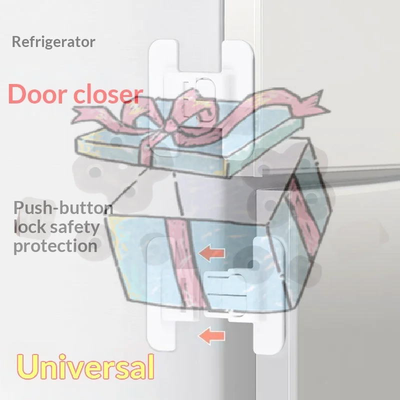【CCA】1/5 PCS Universal Fridge Door Lock No Drill Adhesive Child Safety Design Keeps Toddlers Pets From Opening Fridge