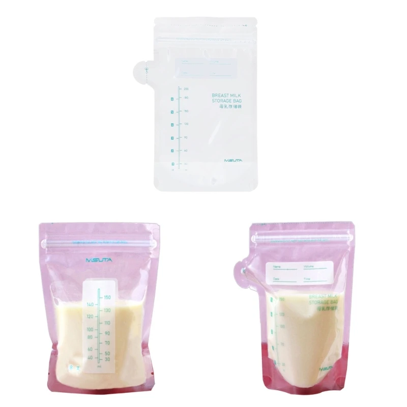 

30Pcs Standing Breast Milk Storage Bags Infant 150/200ml Baby Storing Bag Self Feeding Puree Pouches