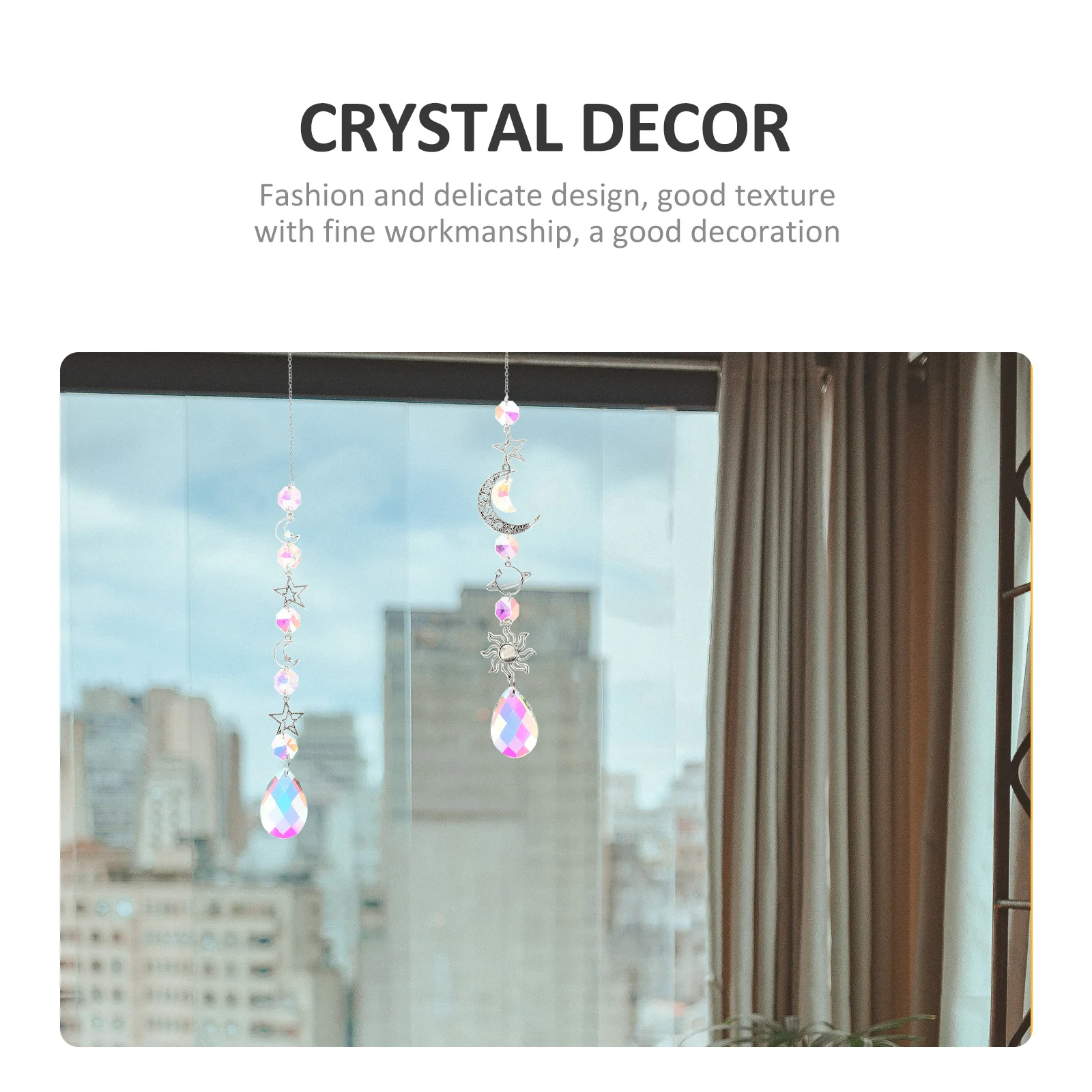 

3Pcs Crystal Pendant Hanging Decoration Fine Craftsmanship Light Decorative for Fan Pull Chain Ceiling Lamp Atmosphere