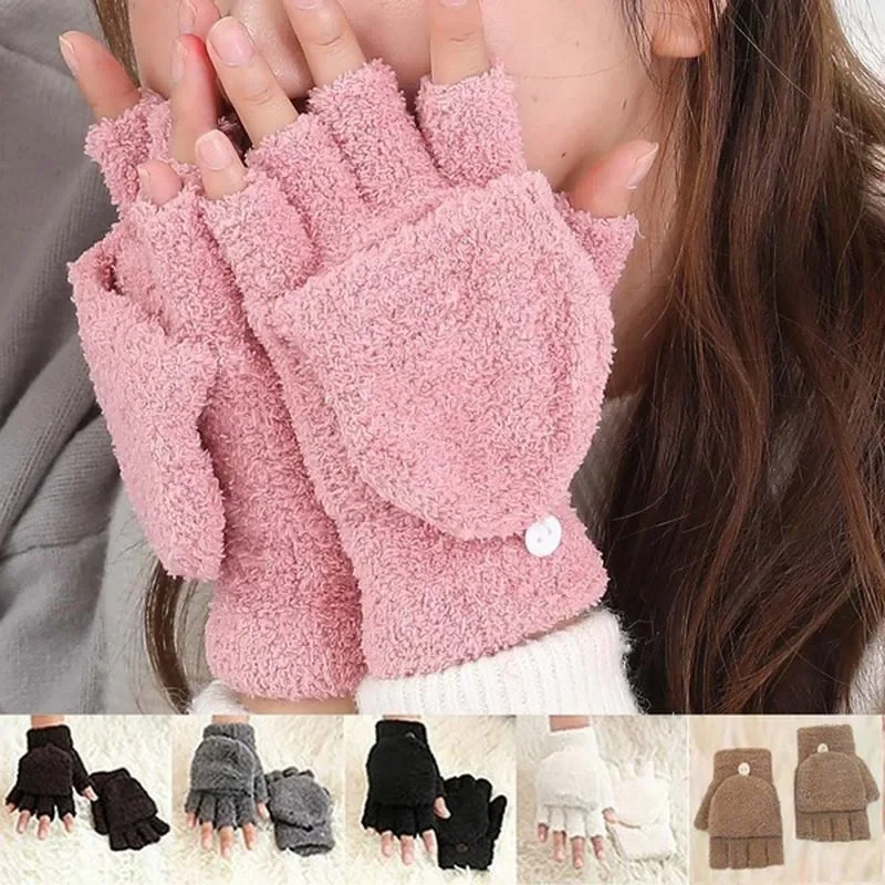 6 colors Cycling Outdoor Gloves Women's Fashion Hand Wrist Warmer Winter Fingerless Soft Gloves