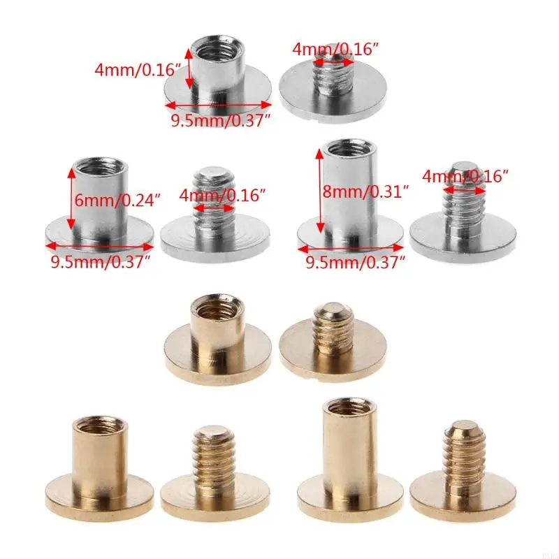 KXRA 10PAIRS SCROW POST POST SREAK LAIM ปุ่ม SOLID BEALT SCROW