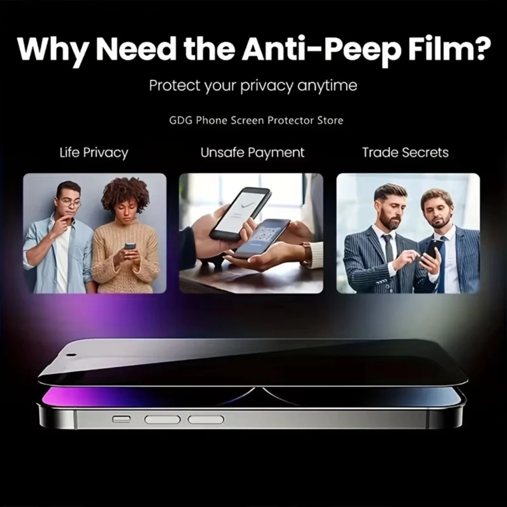 NNBILI 5Pcs Privacy Screen Protectors for iPhone 17 16 15 14 13 12 11Pro Max Mini Protective Glass for iPhone 7 8 XR XSMAX Glass view 5