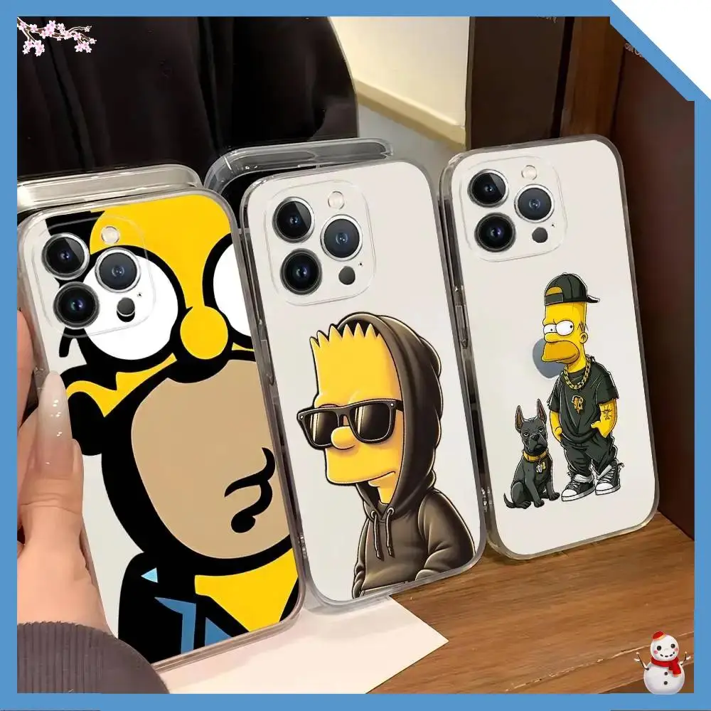 

Phone Case Silicone Soft for iphone 17 16 15 14 13 12 11 Pro MAX Plus X Cover Funny Cool SSimpsonS Cartoon