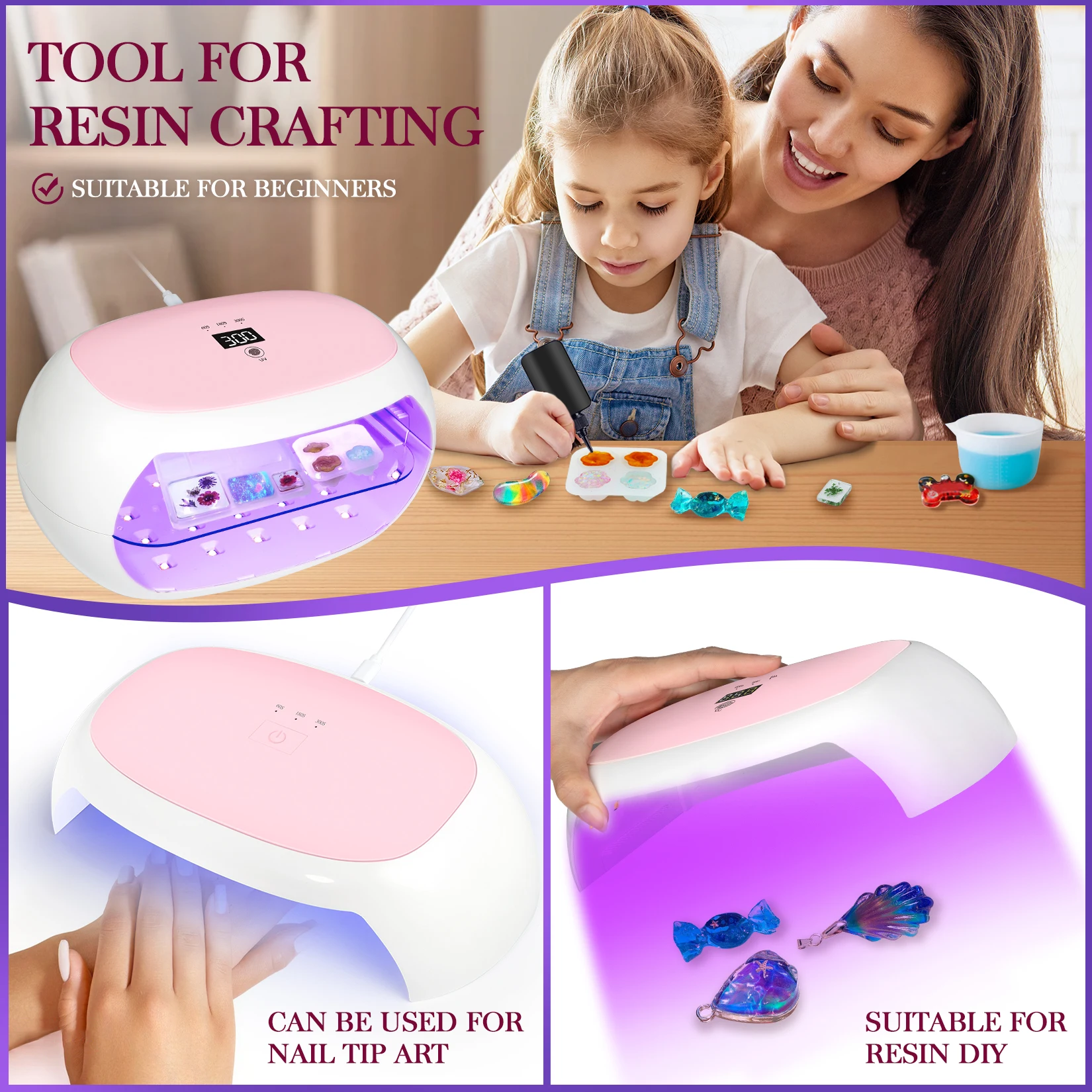 Professional Nail Dryer 18LEDS Nail Art Light with Auto Sensor Quickly Cures All UV Gel Nail Polish USB Dryer for Salon Tools