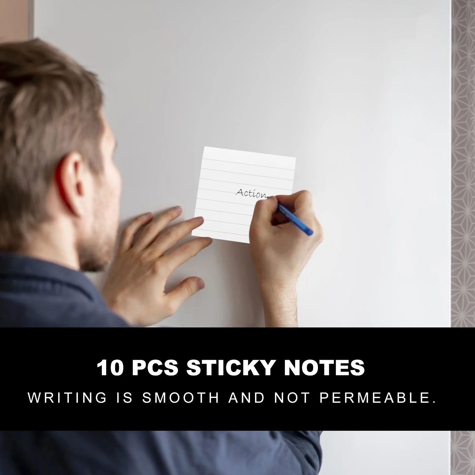 

10Pcs Adhesive Notes Memo Pads for Office Home School Use Portable Post-Notes Creative Design White Memo Pads Post Memos