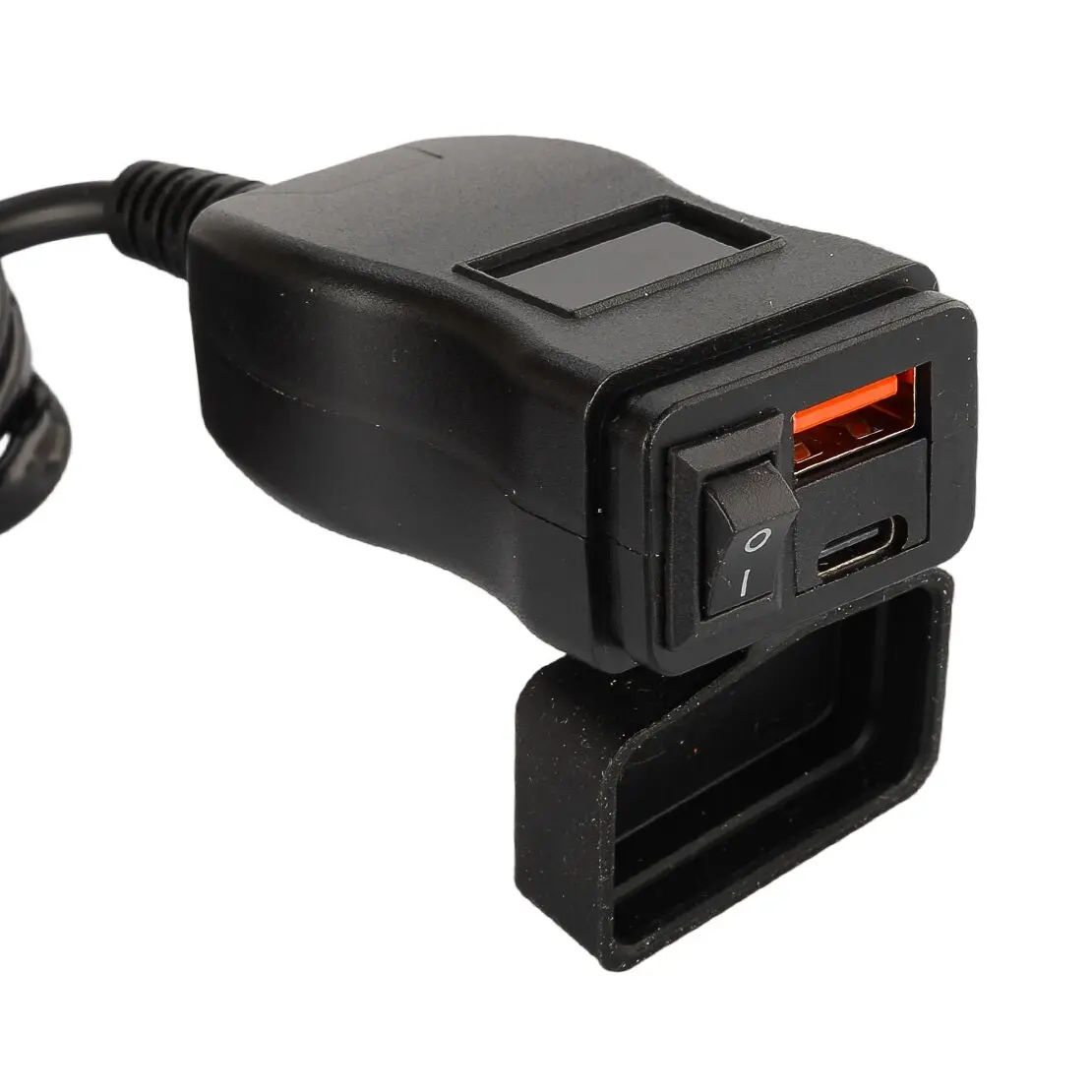 Pengisi Daya Cepat Port USB PD QC3.0 untuk Stang Sepeda Motor, Panel Soket Tahan Air, Adaptor Pengisian Daya Cepat