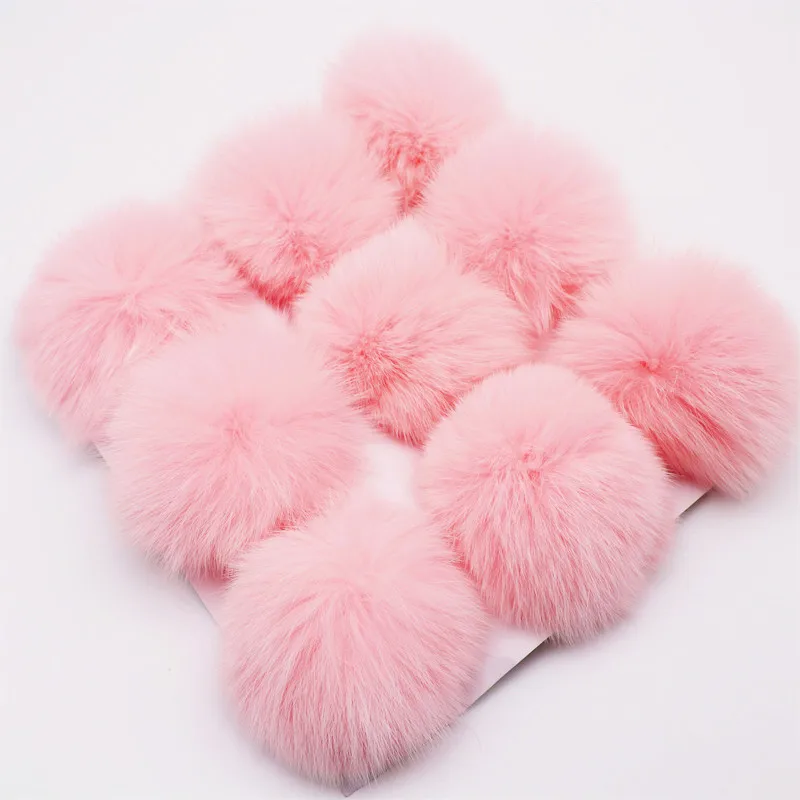 Luxury Fluffy Real Fox Fur Ball Pompom 9cm Genuine Fur Pompones Balls for Hats Keychains Bags Scarf Pom Pom Crafts Accessories