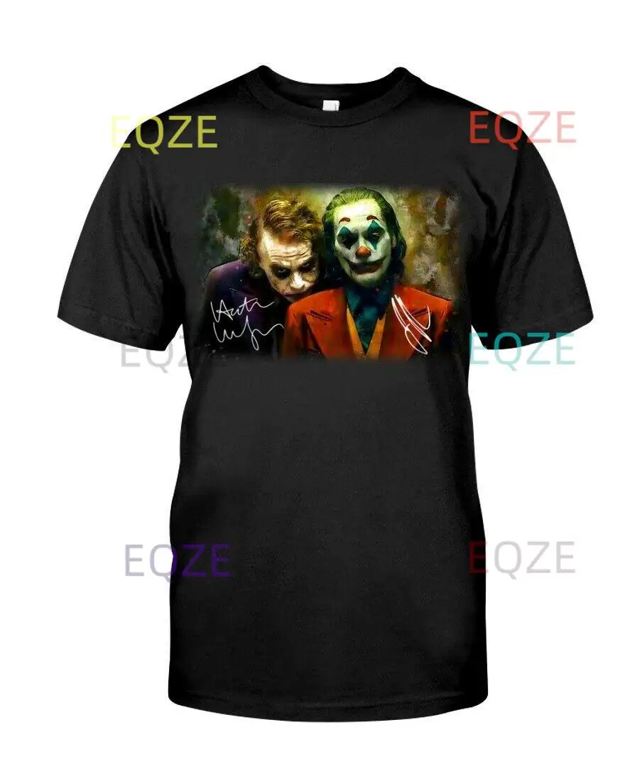 Horror Movie Joaquin Phoenix Joker Heath Ledger signed gifts fan T-shirt S-5XL