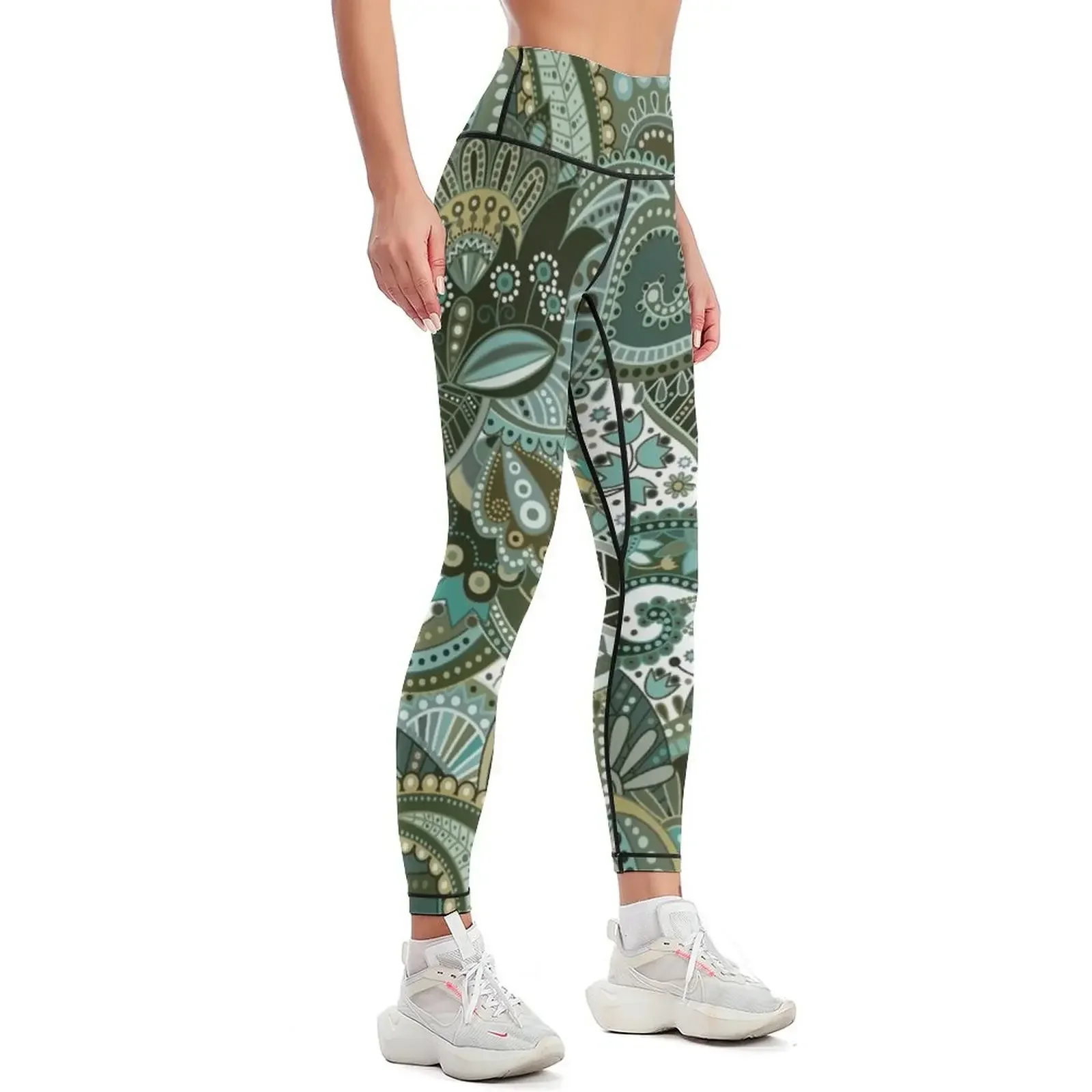 Paisley Forest Leggings Clothing fitness push up fitness legging pants raises butt fitness set gym Womens Leggings