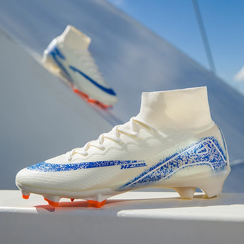 Soccer Cleats for Mens Womens Turf Indoor Soccer Shoes Unisex High Ankle FG TF Football Boots Youth Sports Training Shoes