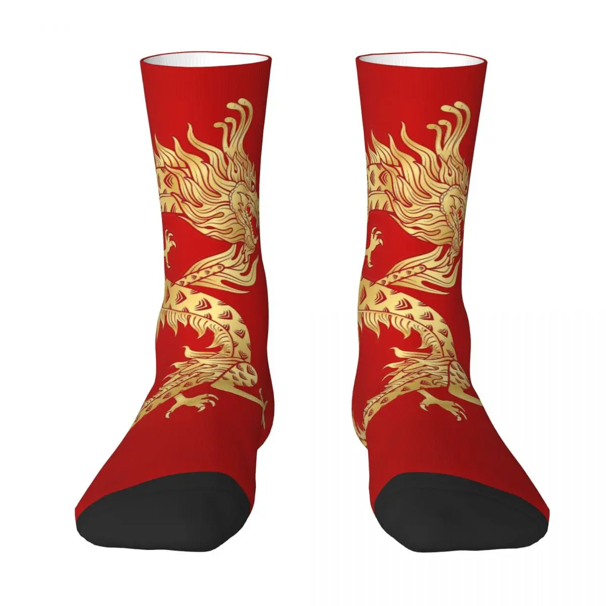 Non brand,pattern Chinese Dragon cosy Unisex Socks Windproof Interesting Four Seasons Socks