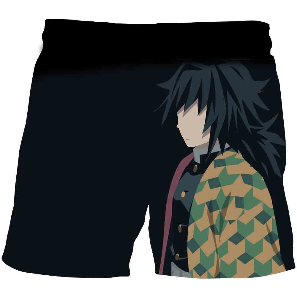 Bañador con estampado 3D de Demon Slayer para hombre, traje de baño con estampado de Anime, pantalones cortos de playa, tabla de Surf