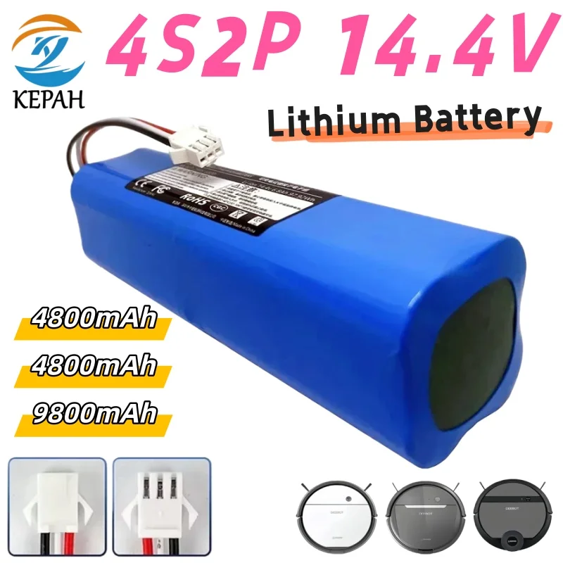 

100% новый литий-ионный аккумулятор 14,4 В 6800 мАч 4S2P для робота-пылесоса, аксессуары, аккумулятор