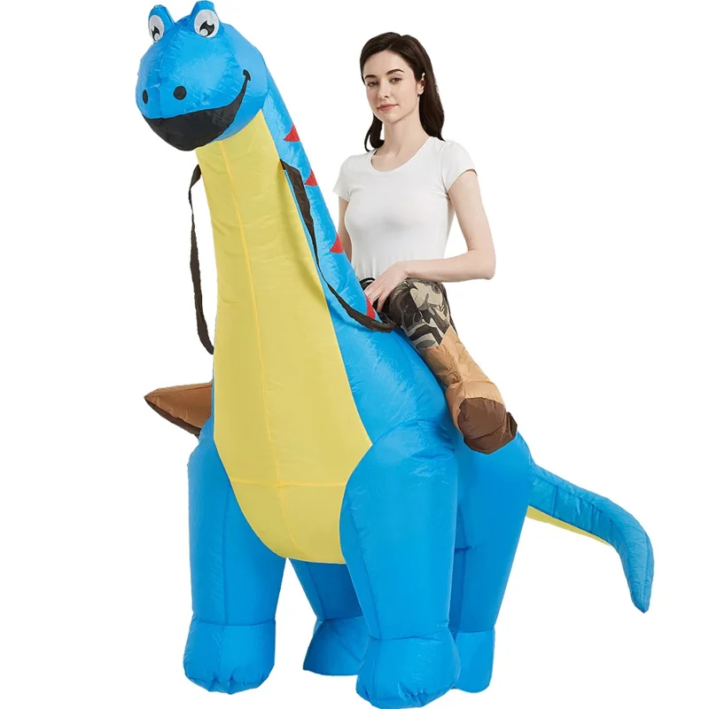 Costume d'équitation de dinosaure gonflable, Diplodocus T Rex, explosion d'air, drôle, fête d'Halloween, olympiques pour adultes, hommes, femmes