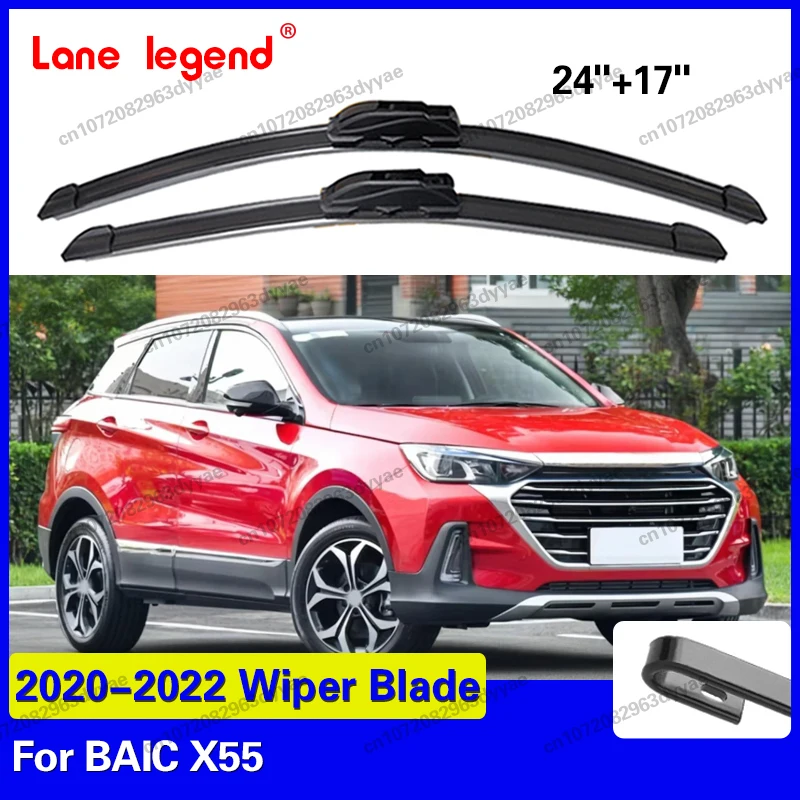 

For BAIC X55 FL 2020 2021 2022 Model 1.5T 2pcs Front Windshield Wiper Blades Windscreen Window Accessories 24"+17"