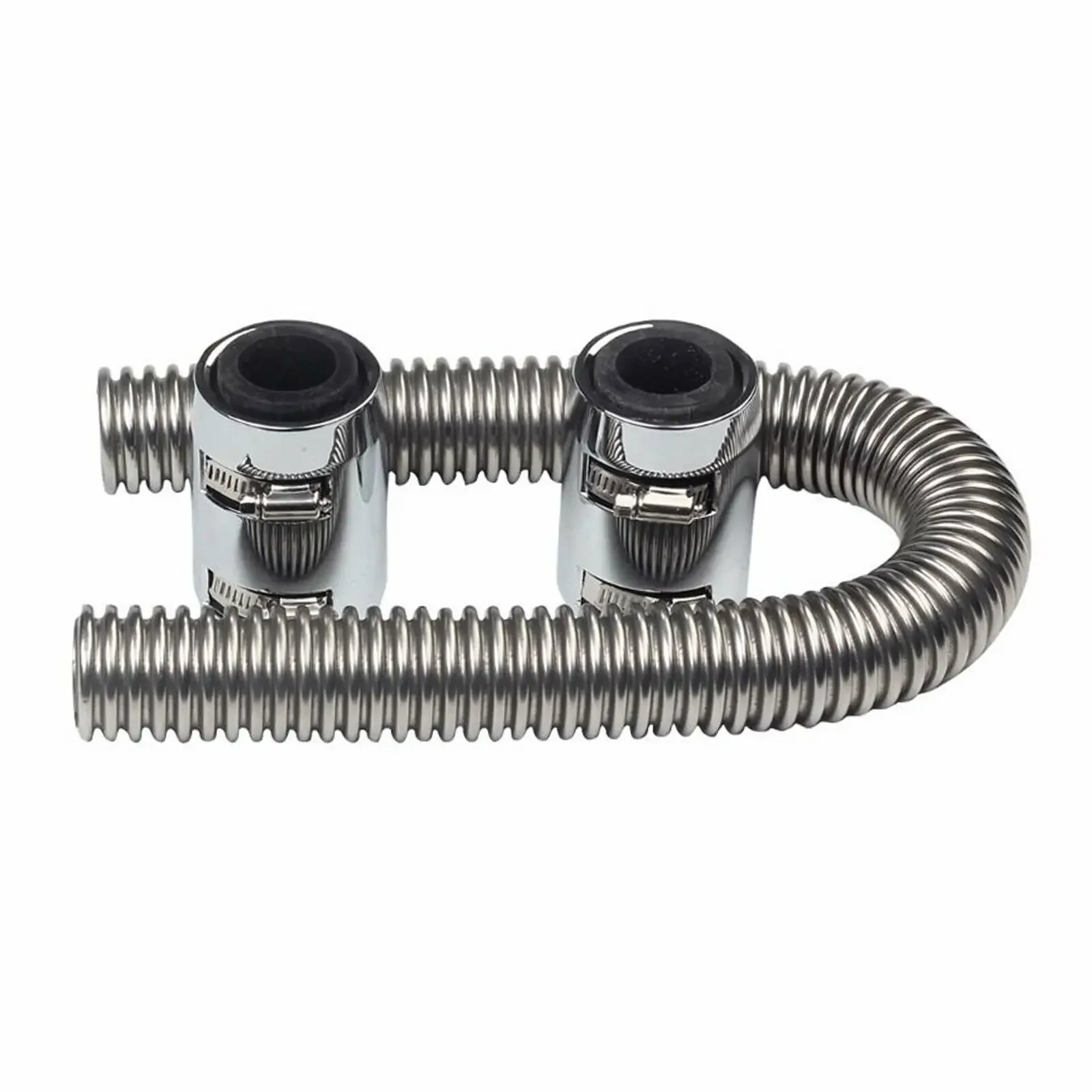 36'' Universal Radiator Flexible Coolant Water Hose Kit W/Caps Stainless Steel