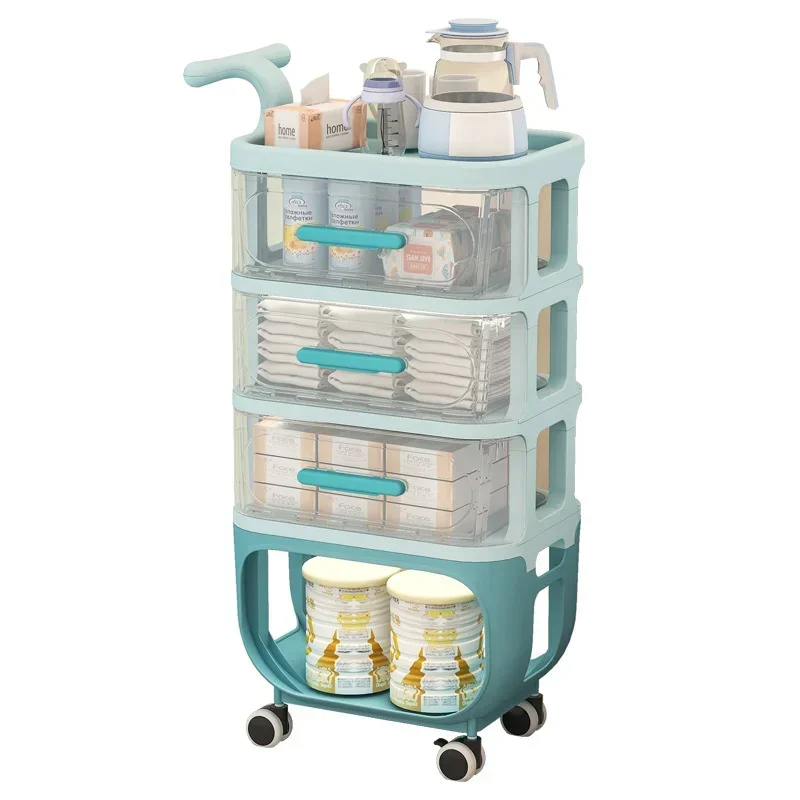 Finishing Rack Baby Organizer Cart With Wheels,Home Snack Storage Shelf,Simple Removable Storage System