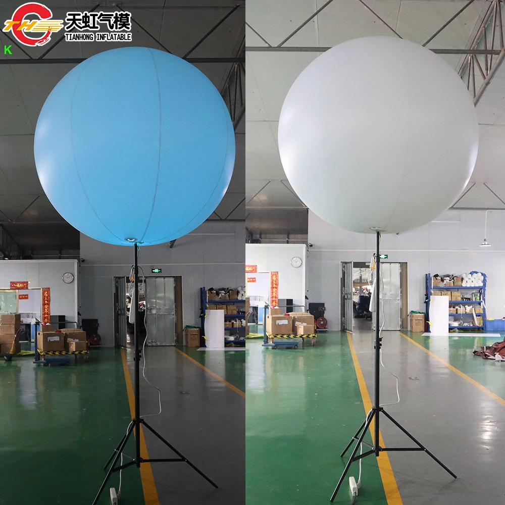 

Colorful Led Lighting Standing Light Ball Remote Control Inflatable Tripod Balloon With LOGO Printing for Stage Decoration