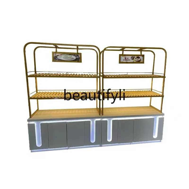 Commercial Bread Cabinet Curved Middle Island Cabinet Cake Cabinet Japanese Baking Display Stand