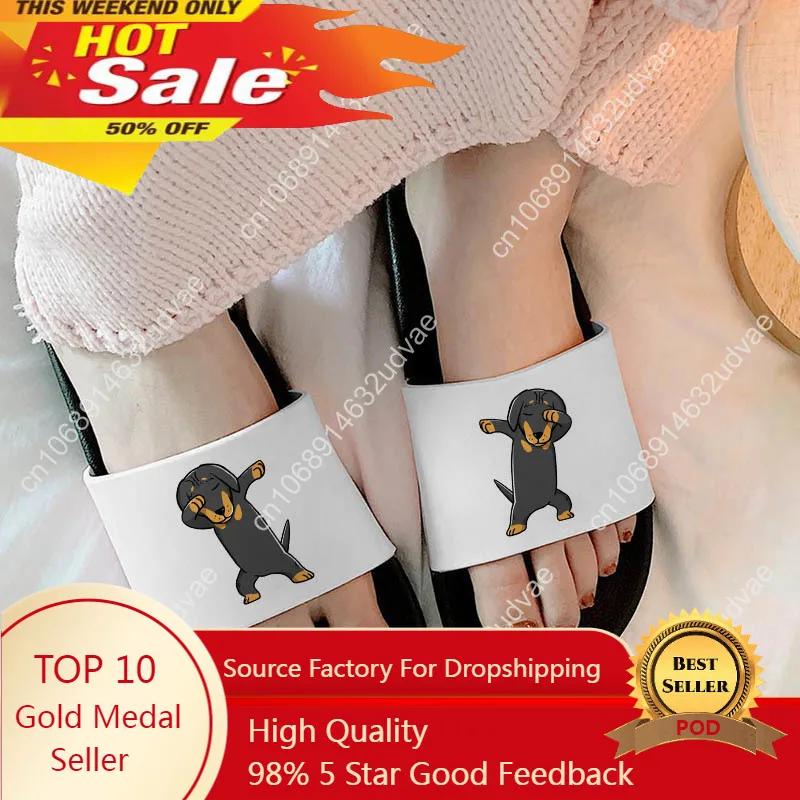 

I Love Dachshunds 2021 women slippers Outdoor Flip Flops Beach Slides Home Slippers Slip on Sandals Female Shoes