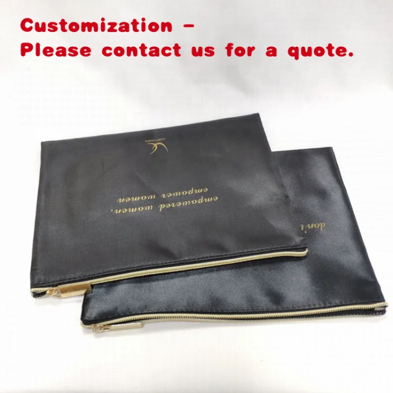 

custom.Zipper Bag Hair Extension Storage Packaging Frosted Matte Printing Customer Satin Screen Printing High Quality 1