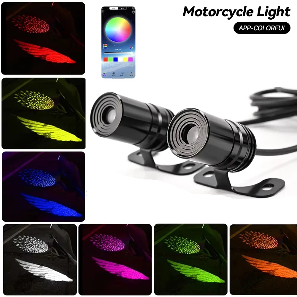 1 to 3 Motorcycle LED Welcome Light Angel Wings Style and Rear Brake Projection Lights For Motorcycle Decorative Wing Lights