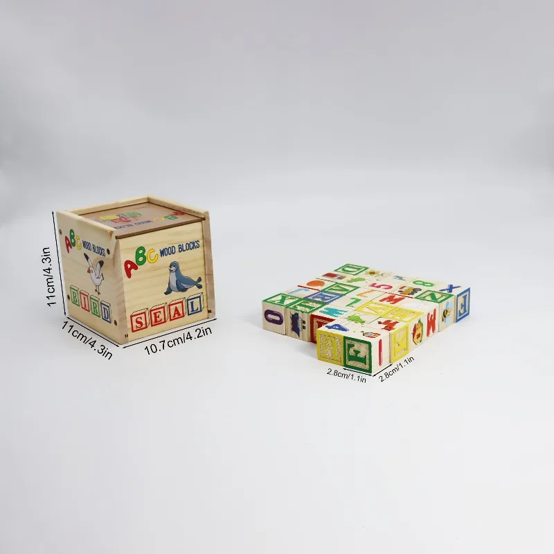 15/27/48pcs Colorful Wooden Alphabet Letter of Number Building Blocks Educational Toys for Children, Featuring Number Icons Safe