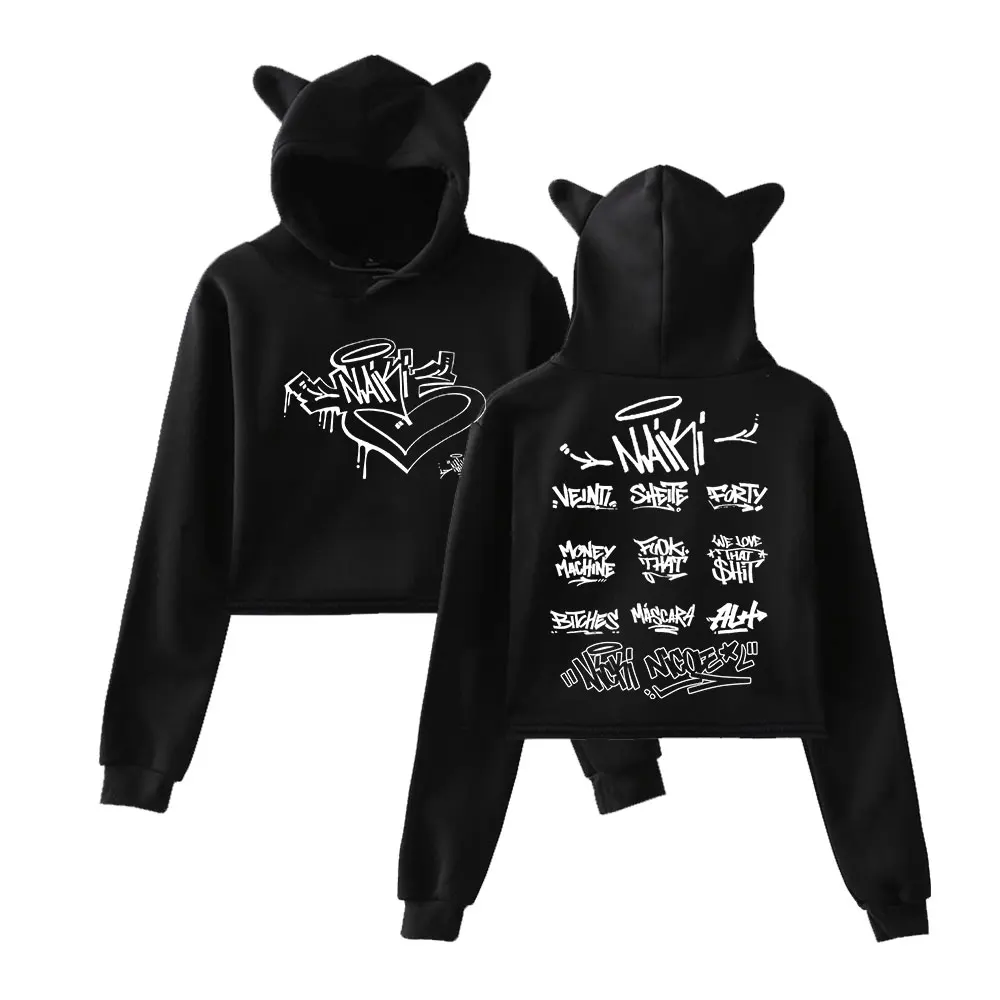 Nicki Nicole Naiki Tracklist Merch Pullover Female Cat Ears Hoodie Long Sleeve Top Women's Clothes