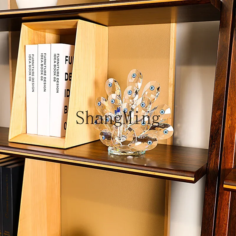 

CLL Dazi crystal peacock gift opening gift cabinet living room decoration crystal glass handicraft ornaments