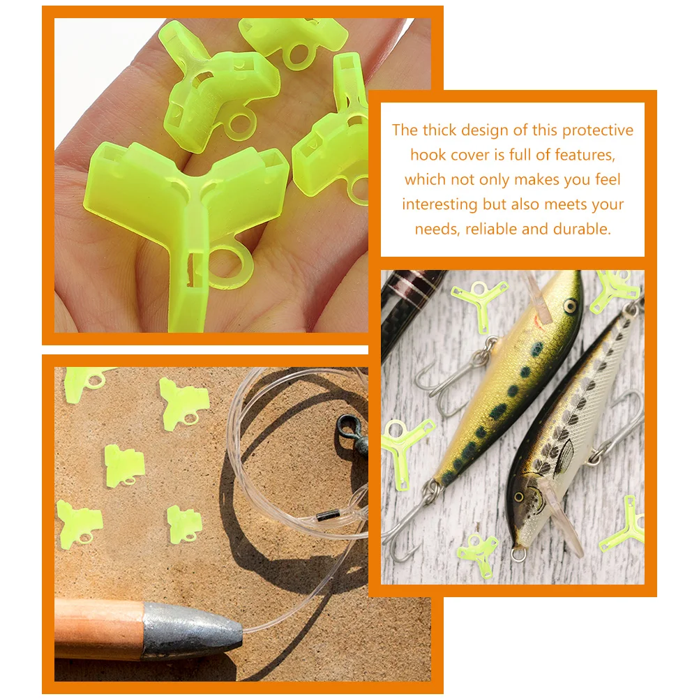 250pcs Fishing Hook Covers Safety Bonnet Protective Guard Portable Hat Yellow 1 5# Each Anti Scratch