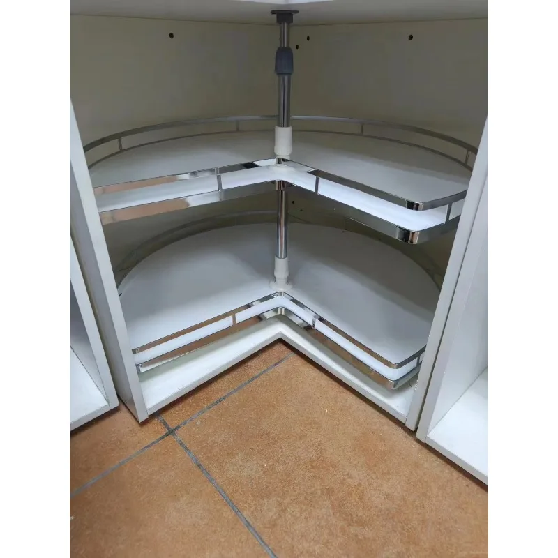 2-Layer steel kitchen locker basket with 270 ° rotary pull-out cabinet installation