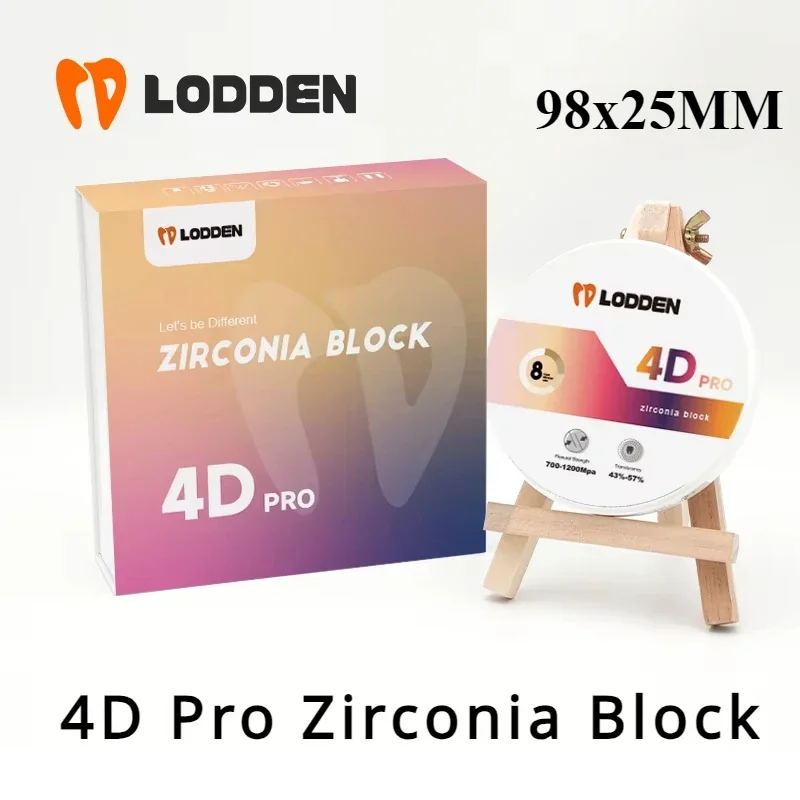 Bloco de zircônia dental 25mm 4d pro, disco de zircônia multicamadas, material de laboratório dentário vita 16 cores para cad cam 98mm sistema aberto