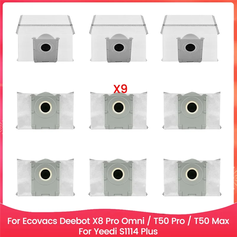 Sacchetti per la polvere di ricambio per Ecovacs Deebot X8 Pro Omni / T50 Pro / T50 Max per Yeedi S14 Plus Sacchetti per aspirapolvere