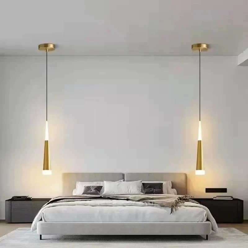 Modern Luxury Crystal Pendant Lamps Bedside Hanging Lighting for Living Room Kitchen Bedroom Ceiling Chandelier Home Decor