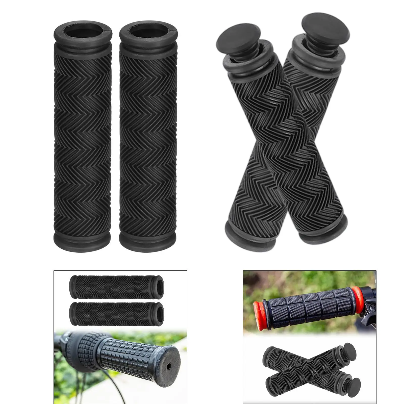 

2x Bike Handlebar Grips Bicycle Handlebar Grips for Sports Riding Road Bikes