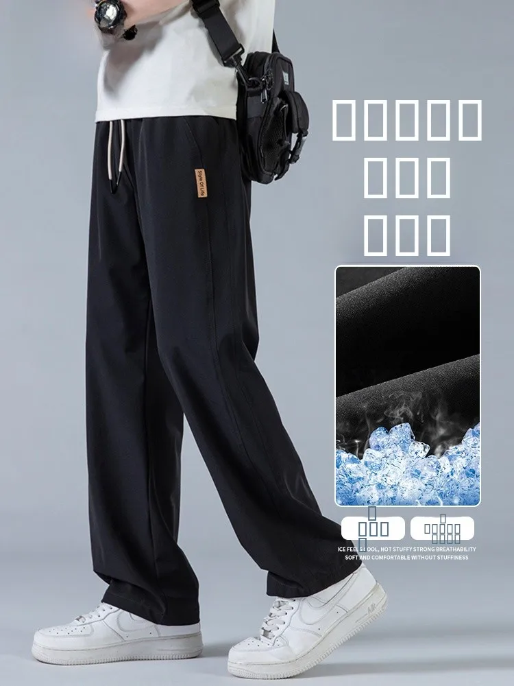 

Мужские повседневные брюки: Новинка лета, свободные, широкие, в американском стиле, прямые, молодежные, базовые, однотонные, трендовые