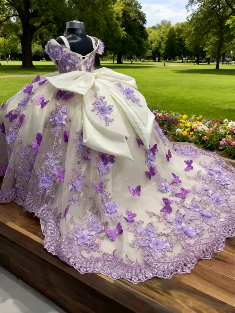 Children's Fluffy Yarn Flower Girl Dress with Exquisite Appliqués for Weddings Birthdays And Other Special Occasions