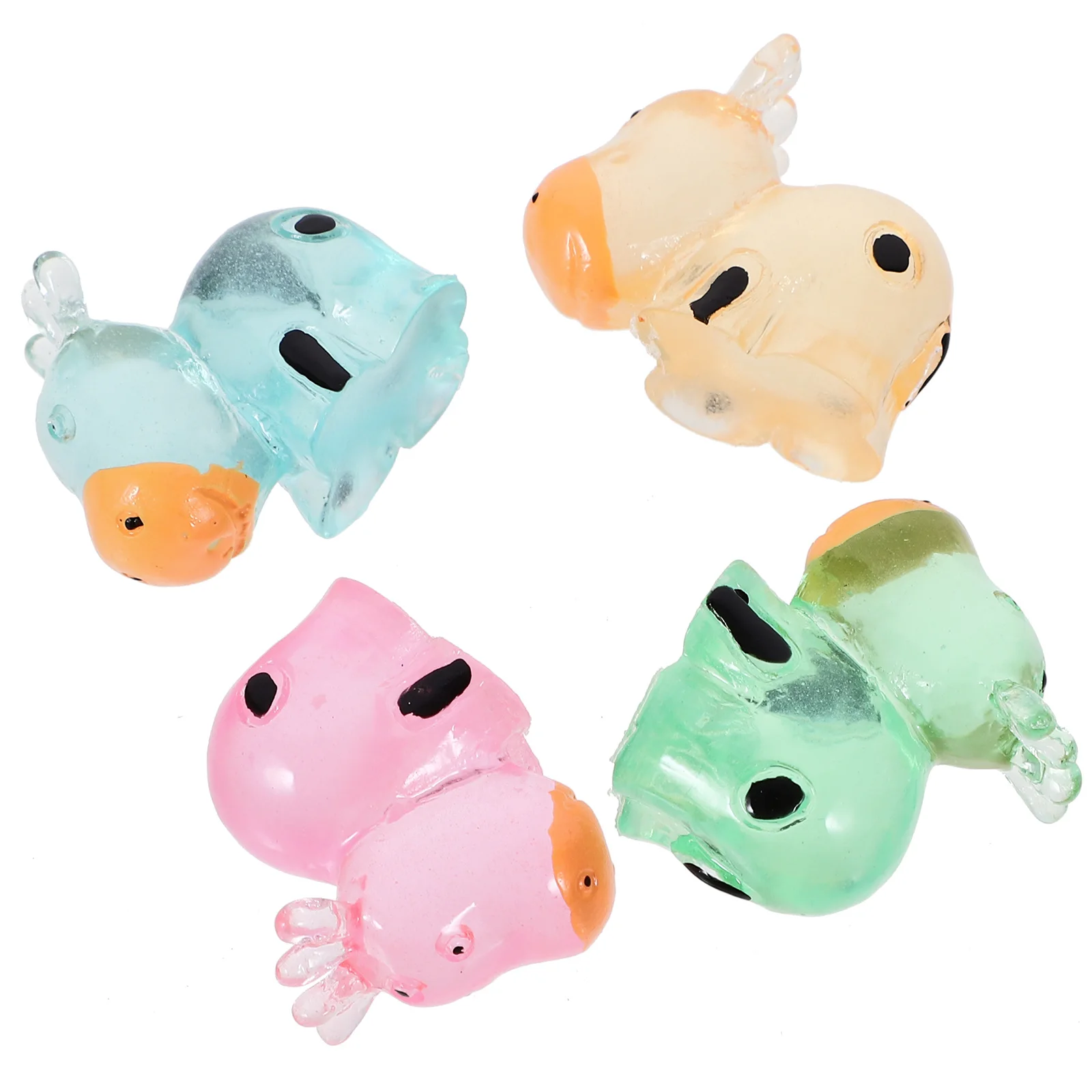 

8 Pcs Night Glow Mini Cow Decorations Resin Figurines Colorful Statues Tabletop Lovely Animal naments Small Model Craft